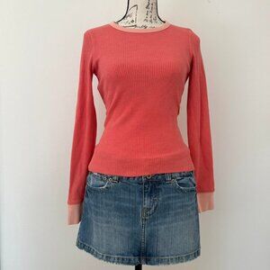 y2k vintage american eagle waffle knit long sleeve top